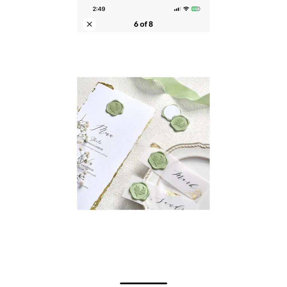 UNIQOOO Wax Seal Stickers - Eucalyptus Wedding Invitation Envelope Seal Stick...